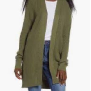 NWT Bp. Open Stitch Cardigan In Olive